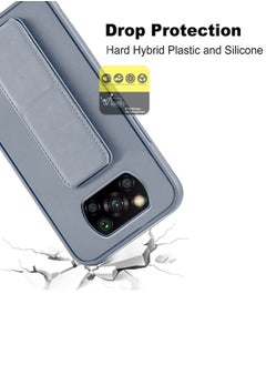دبليو تيك غطاء حماية بقبضة يد وحامل متعدد مغناطيسي للسيارة ومسند للأصابع لهاتف Xiaomi Poco X3 Pro 4G 2021 رمادي  - Image 5