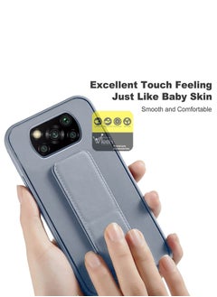 دبليو تيك غطاء حماية بقبضة يد وحامل متعدد مغناطيسي للسيارة ومسند للأصابع لهاتف Xiaomi Poco X3 Pro 4G 2021 رمادي  - Image 4