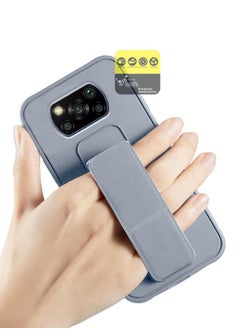 دبليو تيك غطاء حماية بقبضة يد وحامل متعدد مغناطيسي للسيارة ومسند للأصابع لهاتف Xiaomi Poco X3 Pro 4G 2021 رمادي  - Image 2