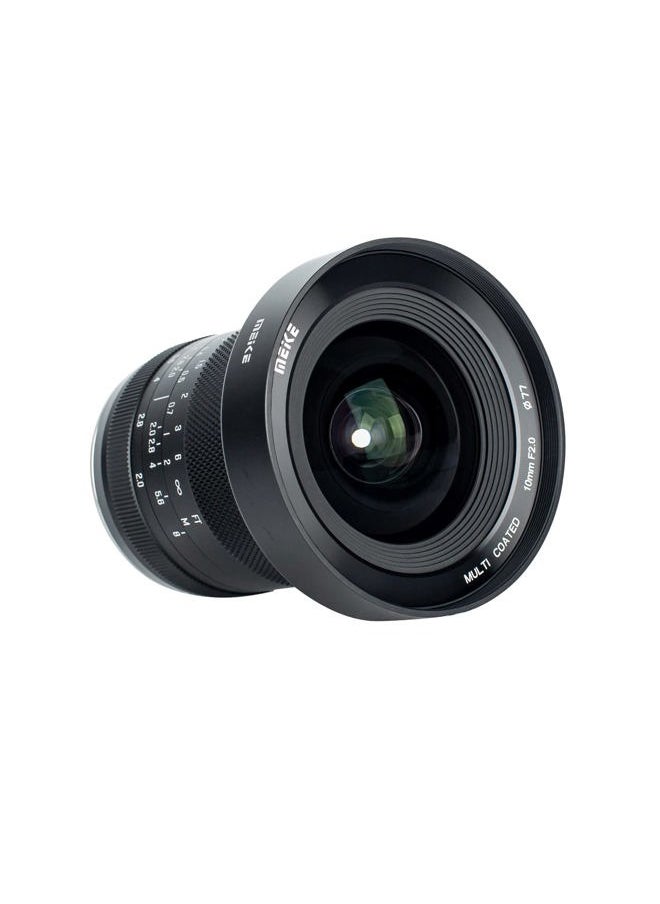 Meike - 10mm F2.0 Large Aperture Wide Angle Lens Manual Focus APS-C Lens Compatible with Fujifilm X Mount Mirrorless Cameras X-Pro2 X-E3 X-T1 X-T2 X-T3 X-T4 X-T10 X-T20 X-A2 X-E2 X-T100 X-T200 X-E1 - Image 1