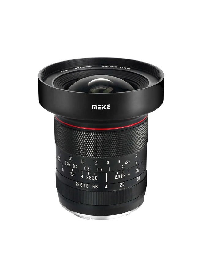 Meike - 10mm F2.0 Large Aperture Wide Angle Lens Manual Focus APS-C Lens Compatible with Fujifilm X Mount Mirrorless Cameras X-Pro2 X-E3 X-T1 X-T2 X-T3 X-T4 X-T10 X-T20 X-A2 X-E2 X-T100 X-T200 X-E1 - Image 1