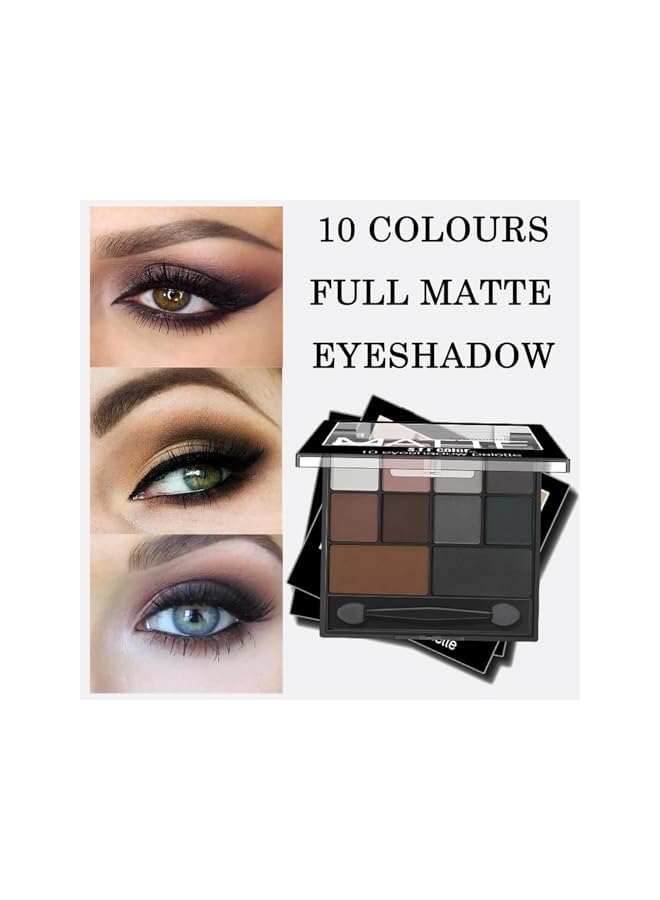 SFR Eyeshadow, Matte Eye Shadow Pallets, Professional Highly Pigmented Black Eyeshadow Makeup Palette, Waterproof Eyeshadow With Dual-Ended Applicator Brush for Women - Image 4