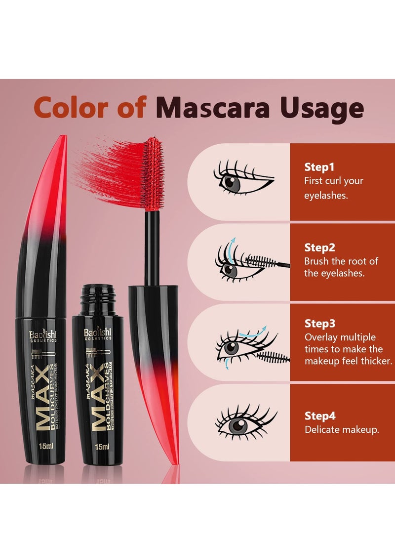 KASTWAVE 6 Colors Colored Mascara Set, Washable Mascara Makeup Volumizing for Eyelashes Charming Long Lasting Colorful Mascara for Eyelashes Eye Makeup - Image 2