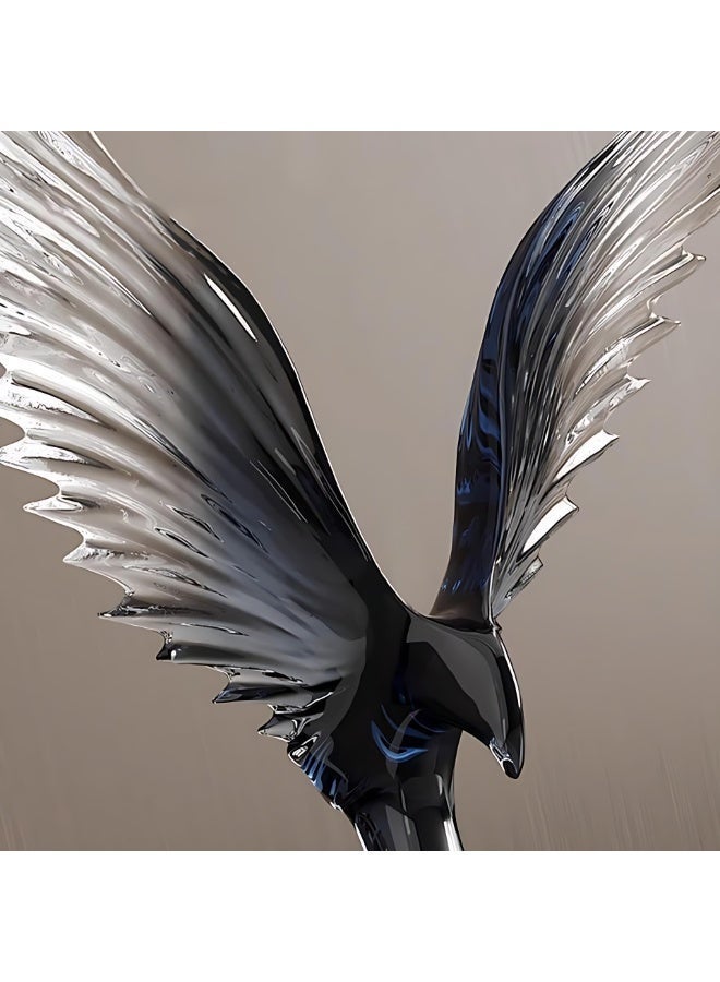 ALMiHomi Black Gradient Resin Eagle Statue – Modern Minimalist Decorative Sculpture for Office, Study, Living Room, Hotel –  31.5×22×7cm - Image 4