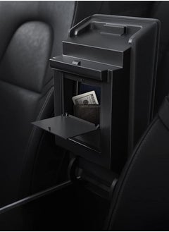 Spigen One-Touch Hidden Storage Box (Carbon Edition) for Tesla Model 3 (2021 to 2023) and Model Y (2021 to Current) Center Console Organizer Armrest  - Image 1