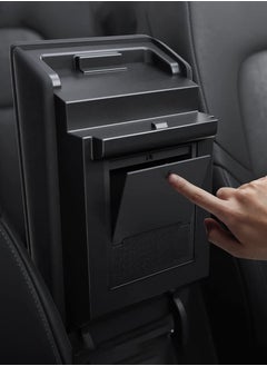 Spigen One-Touch Hidden Storage Box (Carbon Edition) for Tesla Model 3 (2021 to 2023) and Model Y (2021 to Current) Center Console Organizer Armrest  - Image 3