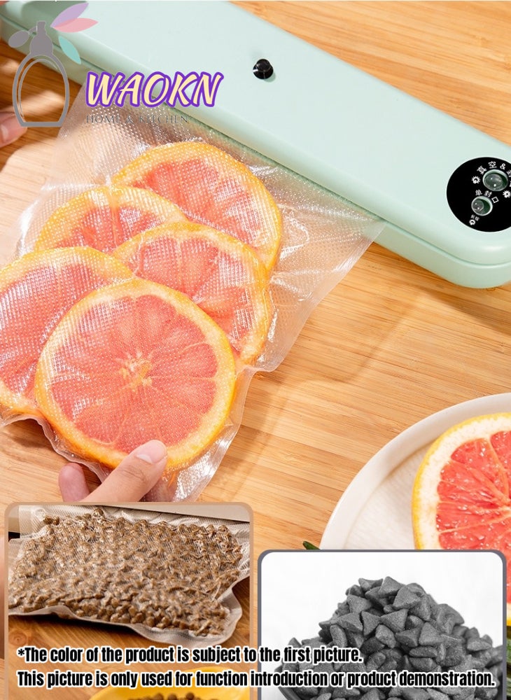WAOKN Food Vacuum Sealer Automatic Air Sealing System for Food Dry and Moist Storage Automatic Electric Vacuum Film Sealer Packaging Machine Vacuum Packer Included 10 Pocket Bag Portable for Home Kitchen  - Image 5
