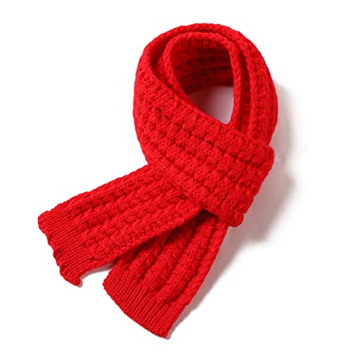 BEARUN Kids Knitted Scarf Winter Fashion Solid Color Toddler Baby Warm Scarves Wrap Neck Warmer for Girls Boys Red - Image 5
