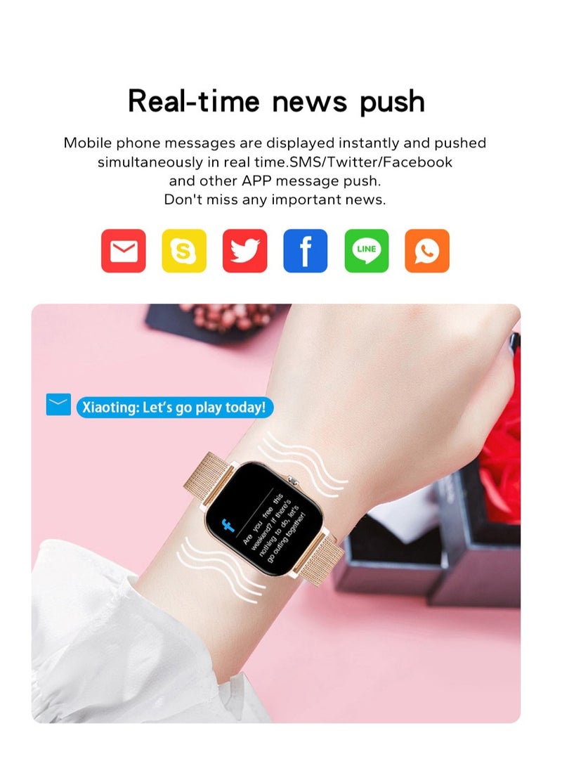 AROAQ Smart Watch, Pink Waterproof Fitness Tracker Watch, Bluetooth Calls Digital Smartwatch, Large Display Wristwatch Watches For Men And Women - Image 3