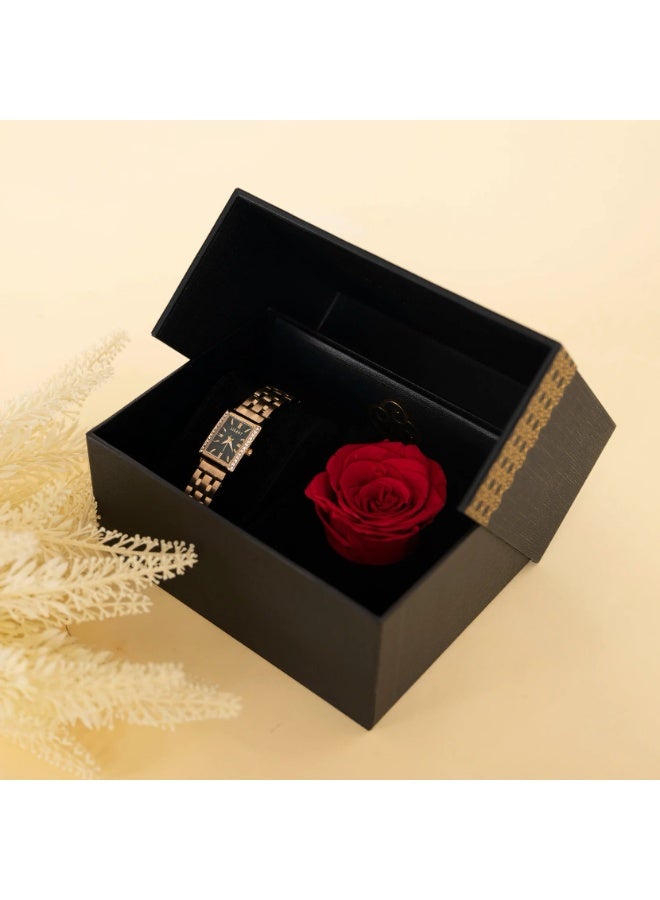 LIGANT Luxury Women's Stainless Steel Watch in Gold & Emerald Green - Elegant Modern Design - Rust Resistant Metallic Wristwatch for Events & Daily Wear - Image 2