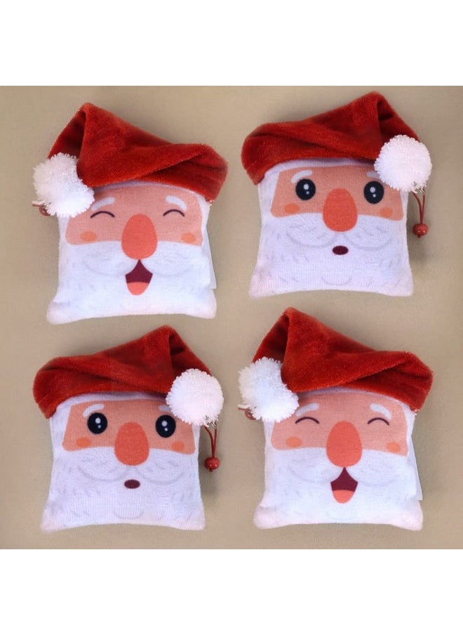 Indigifts Indigifts Christmas Gift Box for Fun Santa Printed Reversible Santa Soft Toy Set of 4, Soft Toy for Kids, Soft Toy for Adults, Xmas Gift Hamper, Secret Santa Gifts for Men, Secret Santa Gifts Ideas  - Image 2