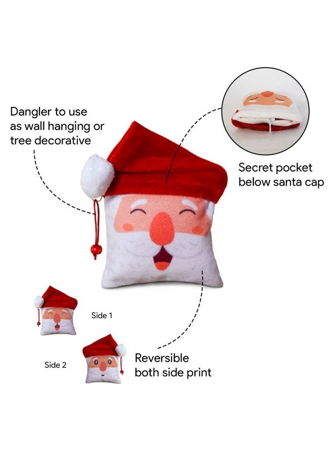 Indigifts Indigifts Christmas Gift Box for Fun Santa Printed Reversible Santa Soft Toy Set of 4, Soft Toy for Kids, Soft Toy for Adults, Xmas Gift Hamper, Secret Santa Gifts for Men, Secret Santa Gifts Ideas  - Image 5