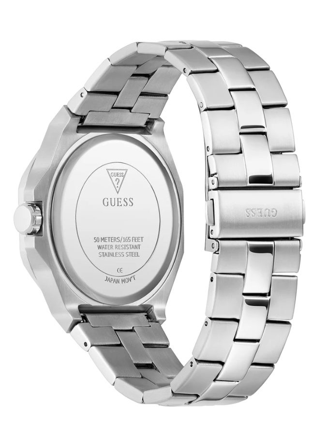 Guess Men's Silver Watch, Blue Dial | Gw0849g1 - Image 4