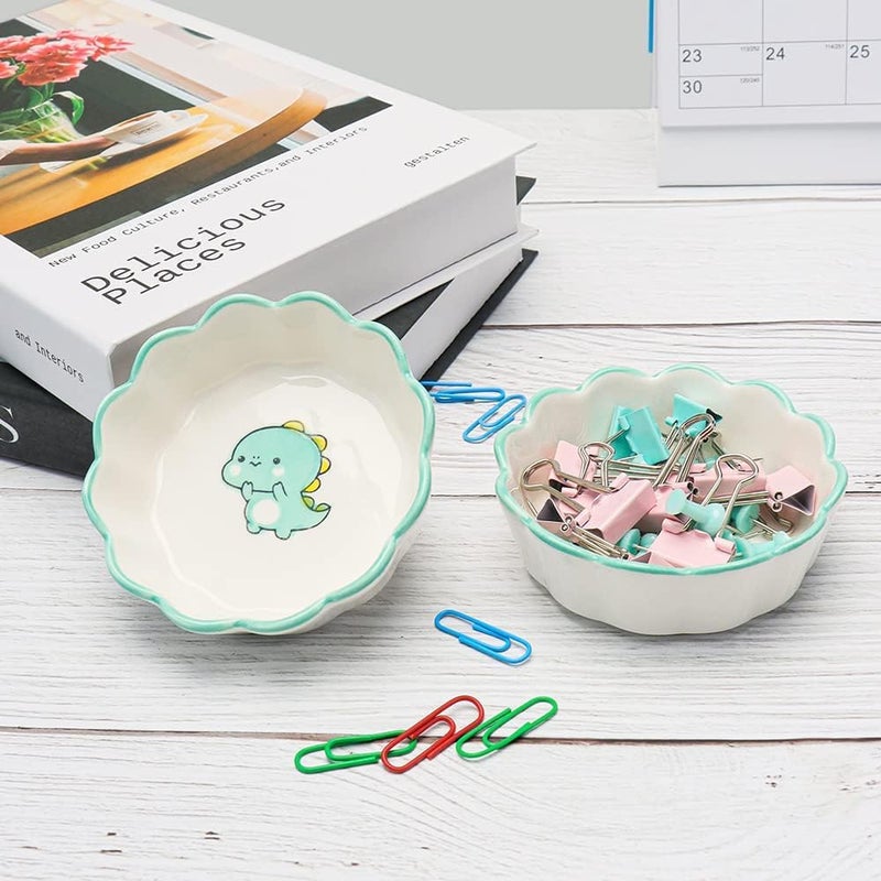 Kitcheniqa Kitcheniqa Ceramic Small Dish Set for Serving Dip, Cake Serving Plates, Small Serving Bowls for Side Dishes, Chutney Bowl for Dining Table, Pickle Bowl, Sauce Bowl, (Random Pattern, 8 Pcs) - Image 3