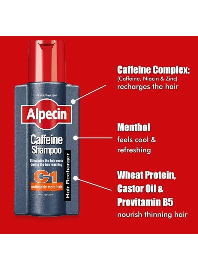 Alpecin C1 Caffeine Shampoo 250ml, Anti Hair Loss Shampoo, Strengthens Hair Roots, Revitalizes Scalp, Reduces Hair Loss and Restores Thick, Healthy Hair Shampoo for All Hair Types - Image 2