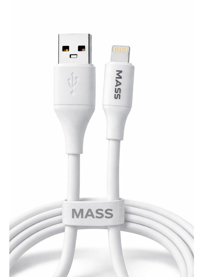 Mass Fast Charge Cable, 1 M Length, 3A Max, Charge and Data, white, Lightning, Model: MA-01 - 1 Year Local Warranty. - Image 3