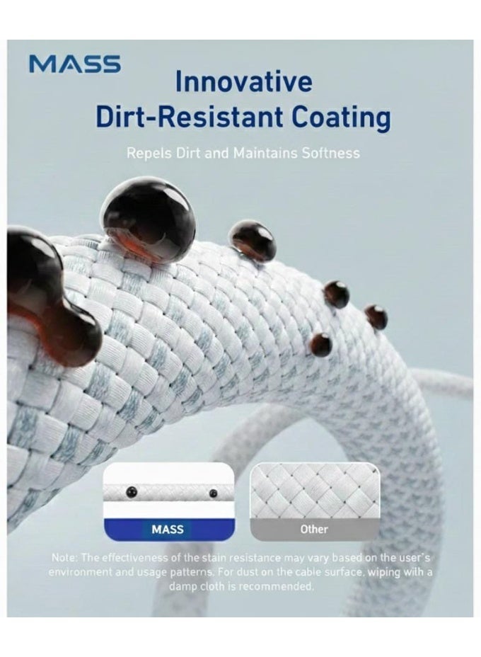 Mass Fast Charge Cable, 1 M Length, 3A Max, Charge and Data, white, Lightning, Model: MA-01 - 1 Year Local Warranty. - Image 4