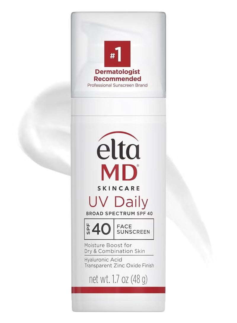 EltaMD UV Daily SPF 40 Face Sunscreen Moisturizer with Zinc Oxide, Daily Face Moisturizer with SPF, Sunscreen, 1.7 oz Pump - Image 1