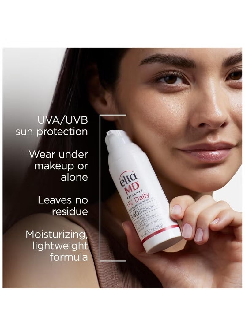 EltaMD UV Daily SPF 40 Face Sunscreen Moisturizer with Zinc Oxide, Daily Face Moisturizer with SPF, Sunscreen, 1.7 oz Pump - Image 2