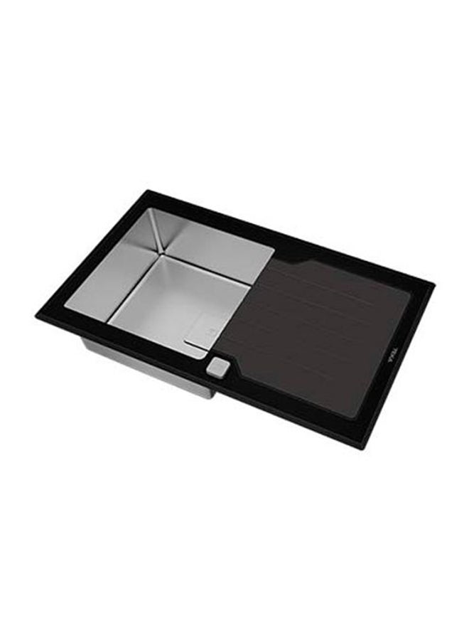 TEKA Diamond Rs15 1B 1D 86 Auto Inset Glass 1 Bowl Sink With One Bowl And One Drainer Black Glass 860x510x200mmmm - Image 4