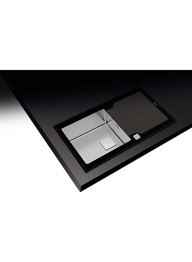 TEKA Diamond Rs15 1B 1D 86 Auto Inset Glass 1 Bowl Sink With One Bowl And One Drainer Black Glass 860x510x200mmmm - Image 5