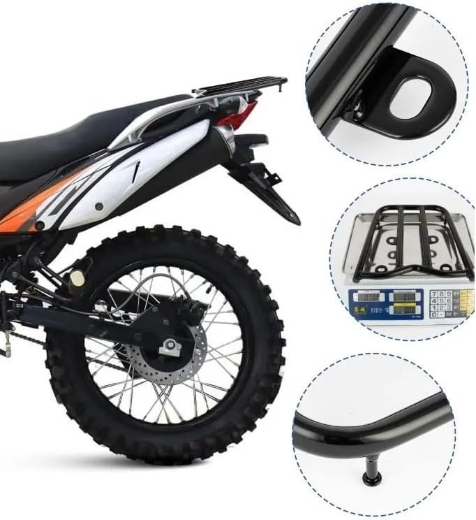 Hawk 250 DLX Motorcycle Rear Luggage Rack Black Iron Storage Bracket Parts - Image 4