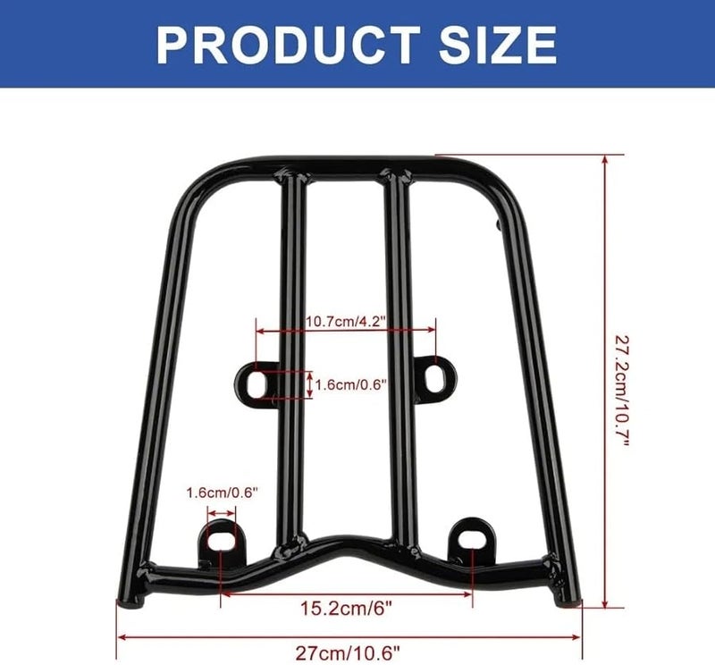 Hawk 250 DLX Motorcycle Rear Luggage Rack Black Iron Storage Bracket Parts - Image 5