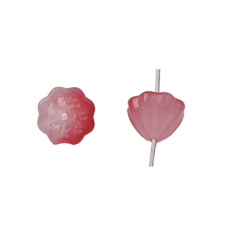 10mm acrylic gradient lotus seed heart straight hole beads DIY handmade necklace loose beads pendant decorative material gradient red