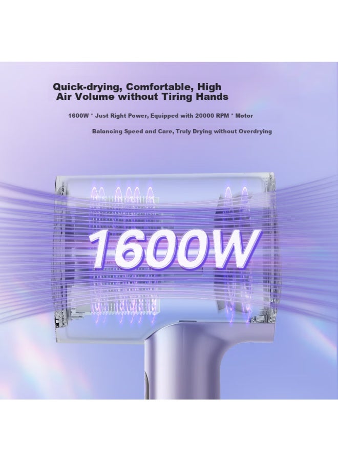Midea 1.5 Billion Negative Ion Hair Dryer, High-power Hair Protection Blower, Home Hair Dryer, Home Appliance With National Subsidy Fd205-aurora Purple, Qixi Valentine's Day Gift - Image 2