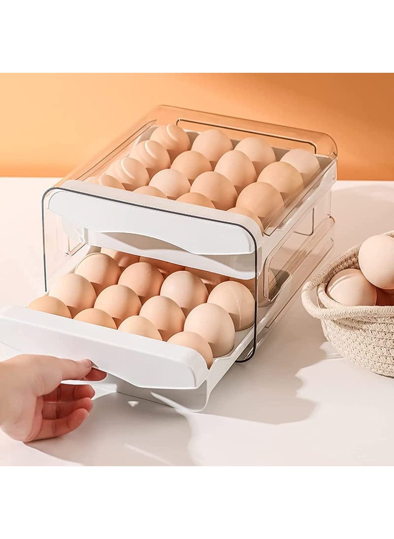 Matiko Matiko Refrigerator Organizer Bins 32 Grid Large Capacity Egg Holder for Refrigerator MultiLayer Chicken Egg Storage Container 2Layer Drawer Type Egg Fresh Storage Box Plastic Egg Holder 2  - Image 1