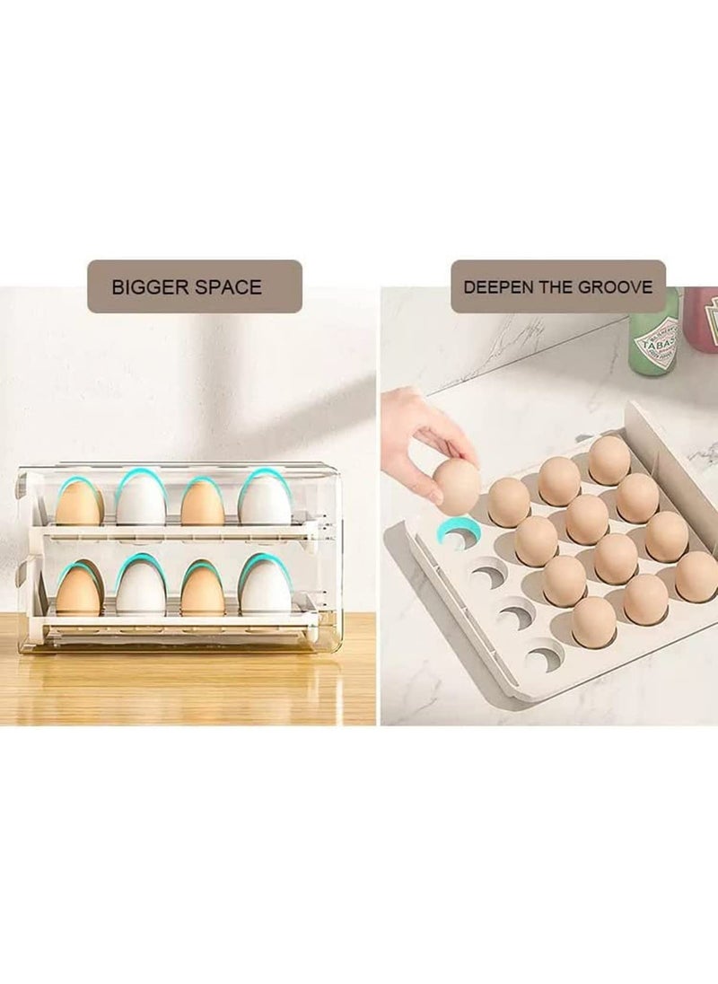 Matiko Matiko Refrigerator Organizer Bins 32 Grid Large Capacity Egg Holder for Refrigerator MultiLayer Chicken Egg Storage Container 2Layer Drawer Type Egg Fresh Storage Box Plastic Egg Holder 2  - Image 4