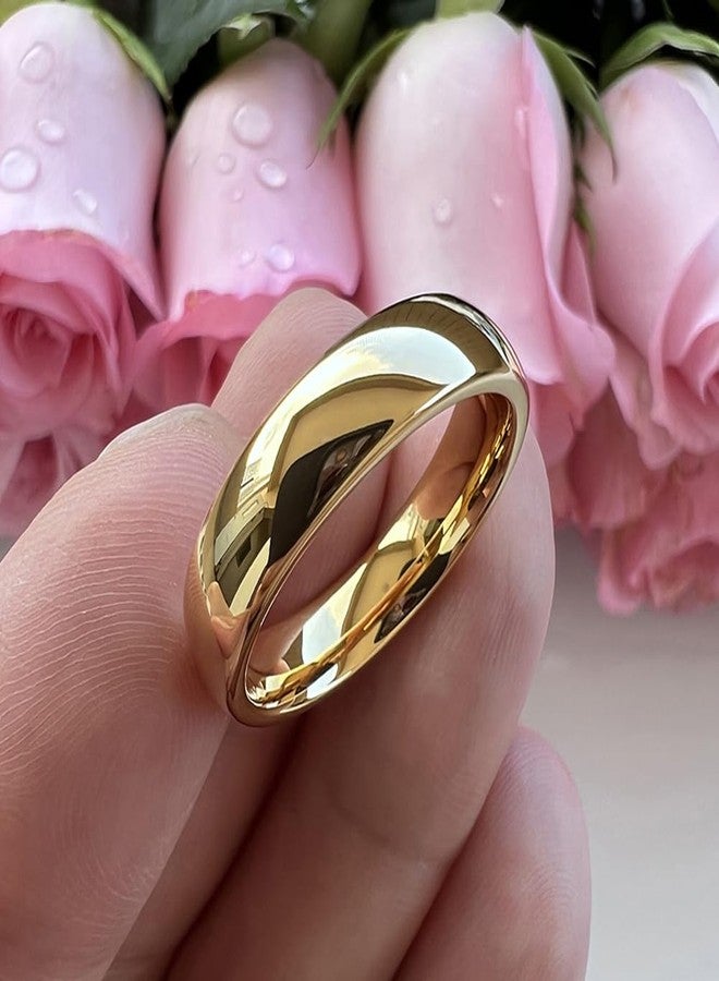 TUTISS 6mm Gold Tungsten Rings for Men Women Engagement Wedding Bands Domed Polished I Love You Engraved Comfort Fit Size 11 - Image 5