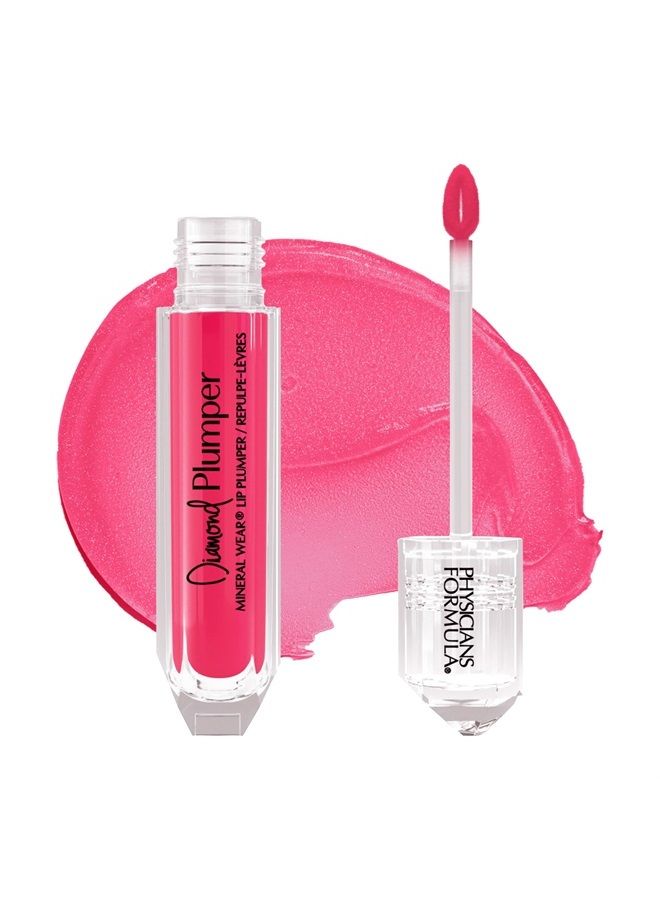 Physicians Formula Mineral Wear Diamond Lip Plumper Gloss, Dermatologist Tested Pink Radiant Cut - Image 1