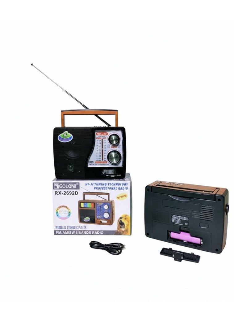 Golon Jolon Portable Wooden Bluetooth Radio – FM/AM/SW and Triple Use - Image 4