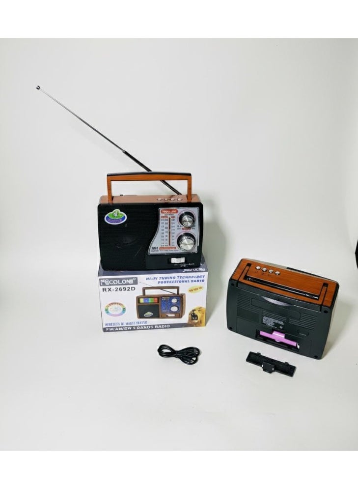 Golon Jolon Portable Wooden Bluetooth Radio – FM/AM/SW and Triple Use - Image 3