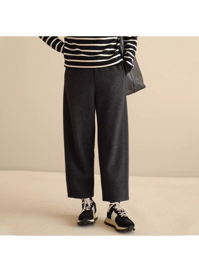 XINYANG Wide-Leg Wool Trousers Women 2025 Autumn Winter Solid Color Straight-Leg Wool Pants Carrot Pants - Image 4