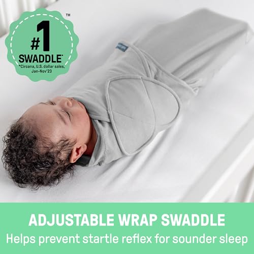 SwaddleMe سوادل مِي باي إنجينيويتي مجموعة المونوجرام لف السرير للأطفال، 100% قطن، يحسن النوم ويهدئ رد الفعل المفاجئ، 0-3 أشهر، تصميم جيب قابل للطي لتسهيل التغييرات، 1.0 TOG، 3 عبوة - رقصة الفيل - Image 2
