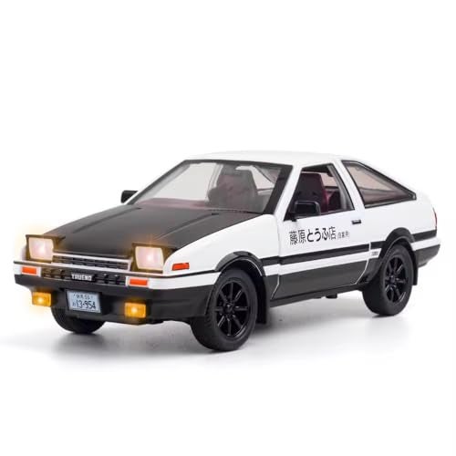Invite Enterprise Invite 1:24 Scale Toyota AE86 Die-Cast Model Car – Alloy Metal Pullback Toy Car with Openable Doors, Lights & Music – Luxury Sports Car Toy for Kids & Collectors (1:24 Toyota AE86-White Color) - Image 1