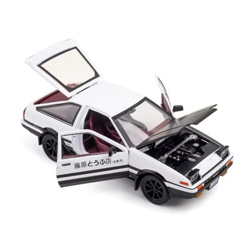 Invite Enterprise Invite 1:24 Scale Toyota AE86 Die-Cast Model Car – Alloy Metal Pullback Toy Car with Openable Doors, Lights & Music – Luxury Sports Car Toy for Kids & Collectors (1:24 Toyota AE86-White Color) - Image 4