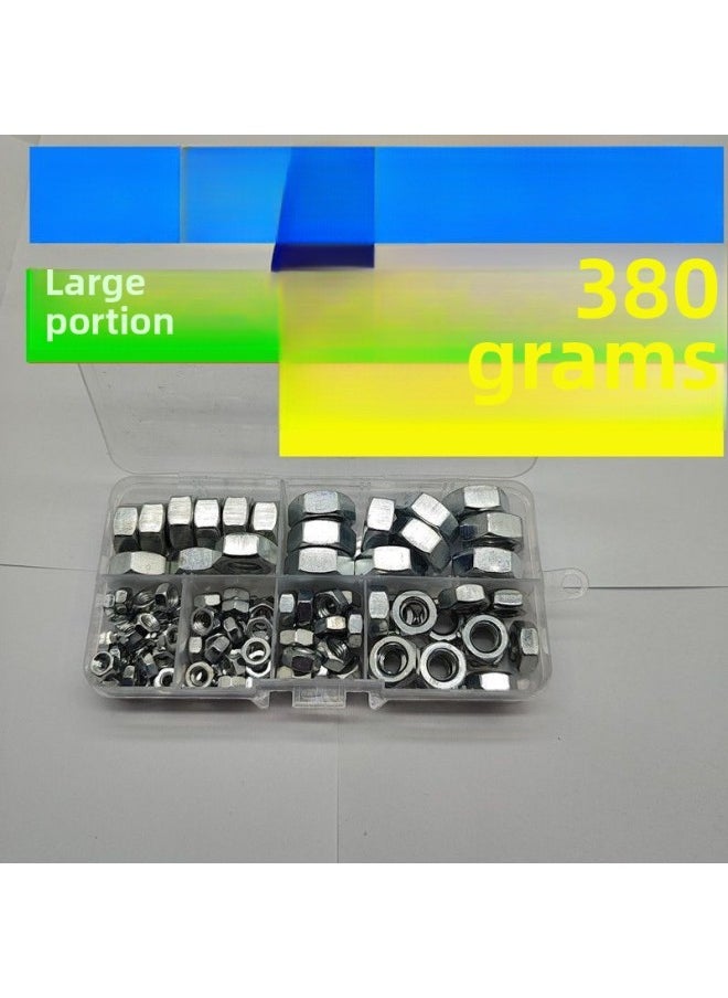Generic - Galvanized Suit Nut Hexagon Nut DIY Mixed Assembly Household Daquan GB Nut Mixed Assembly-Color:Household Nut Set Hanging Or Not + Universal Wrench 6inch - Image 1