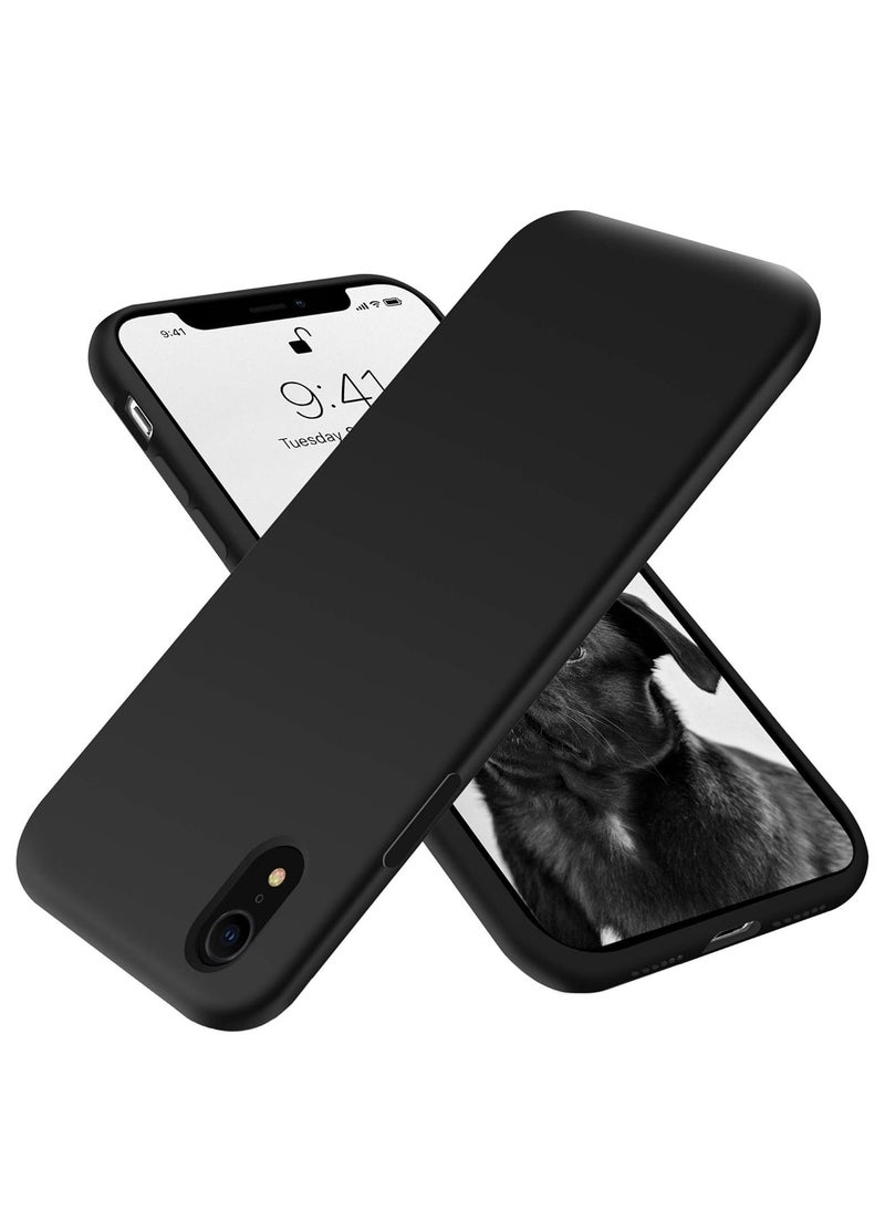 BGM Compatible with iPhone XR Case,[Silky and Soft Touch Series] Premium Soft Liquid Silicone Rubber Full-Body Protective Bumper Case for iPhone XR (Black)