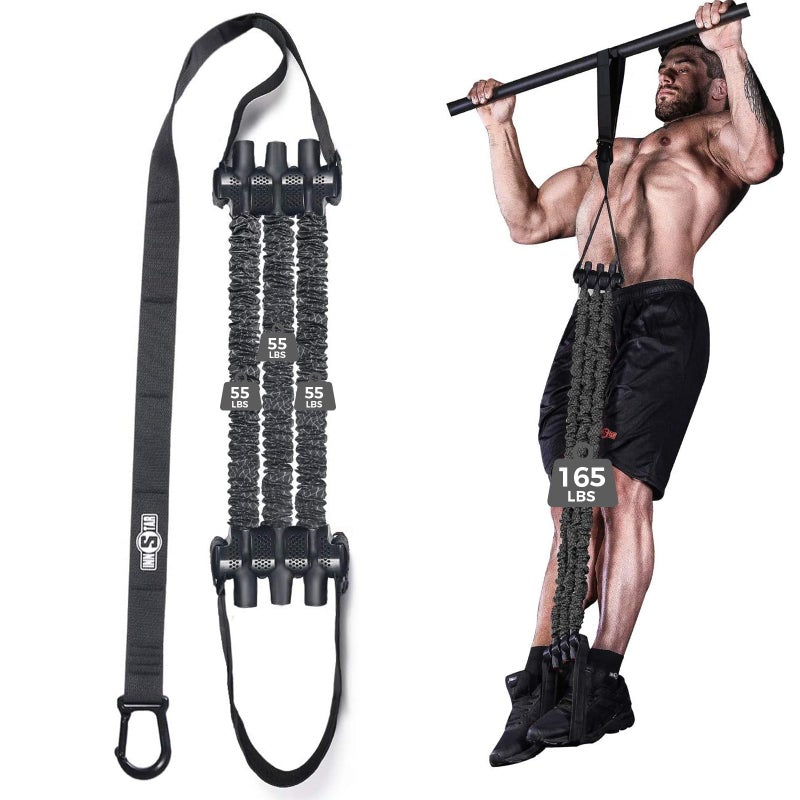 Innstar Pull Up Assistance Bands 3 HeavyDuty Adjustable Pull Up Bands Set Pull Up Bands Assistance Bands for Enhanced Strength Training Patent Black 165lbs Adjustable Resistance