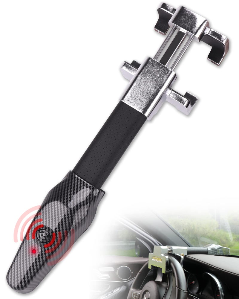 Tevlaphee Steering Wheel Lock with Alarm,Heavy Duty Anti-Theft Car Device Car Lock Car Theft Prevention Universal Fit for Vehicle Truck Van SUV Car Security with 2 Keys - Image 1
