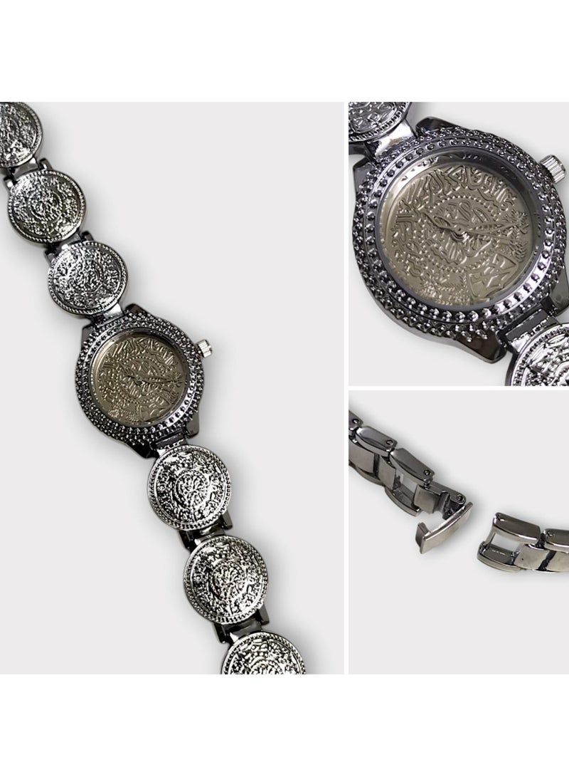 ريفولي طقم نسائي أنيق من الفولاذ المقاوم للصدأ يتكون من ساعة مقاومة للماء مع مجموعة من الأساور والخواتم والقلائد والأقراط - Image 3