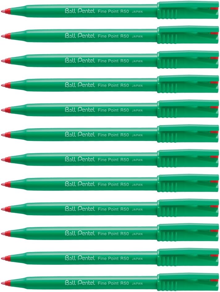 بنتل أقلام حبر جاف بنتل R50 ذات رأس رفيع - حبر أحمر - Image 1