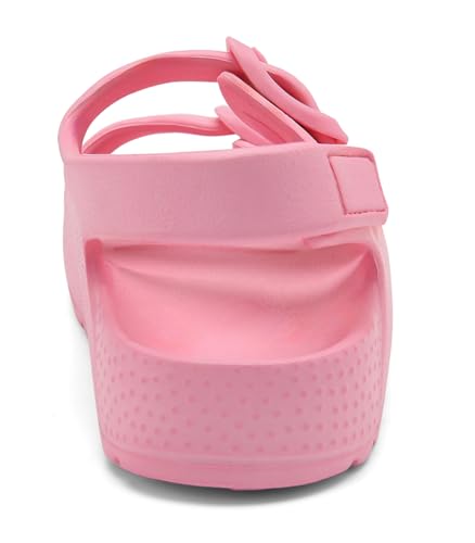 ChayChax Toddler Boys Girls Double Buckle Sandals Children's Adjustable Back Strap Water Sandal, Pink, 4 Toddler - Image 4