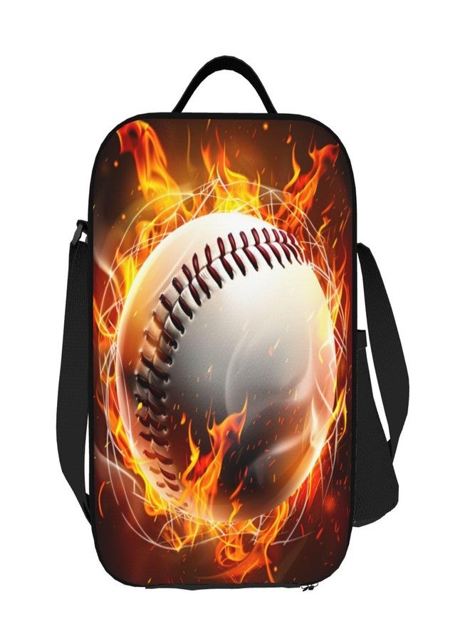 Bzkier Lunch Box Baseball Lunch Bag Women Men Lunch Tote Bag Portable With Adjustable Shoulder Strap Reusable Insulated Cooler for Work Offices Camping Picnic Beach Hiking - Image 1