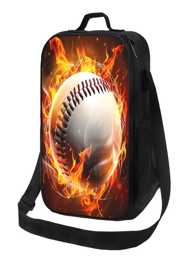 Bzkier Lunch Box Baseball Lunch Bag Women Men Lunch Tote Bag Portable With Adjustable Shoulder Strap Reusable Insulated Cooler for Work Offices Camping Picnic Beach Hiking - Image 2