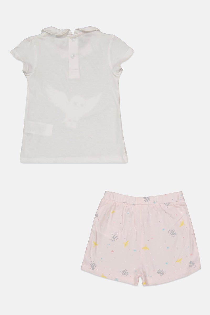 Harry Potter Toddlers Girl Graphic Print Top And Bottom, White - Image 2