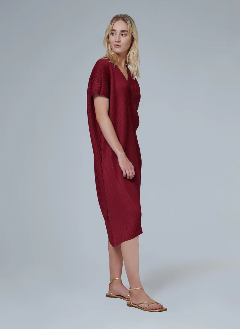 leem Asymmetric Plisse Kaftan - Shorter length